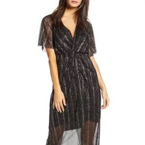 Nordstrom All in Favor Dolman Plisse Midi Dress